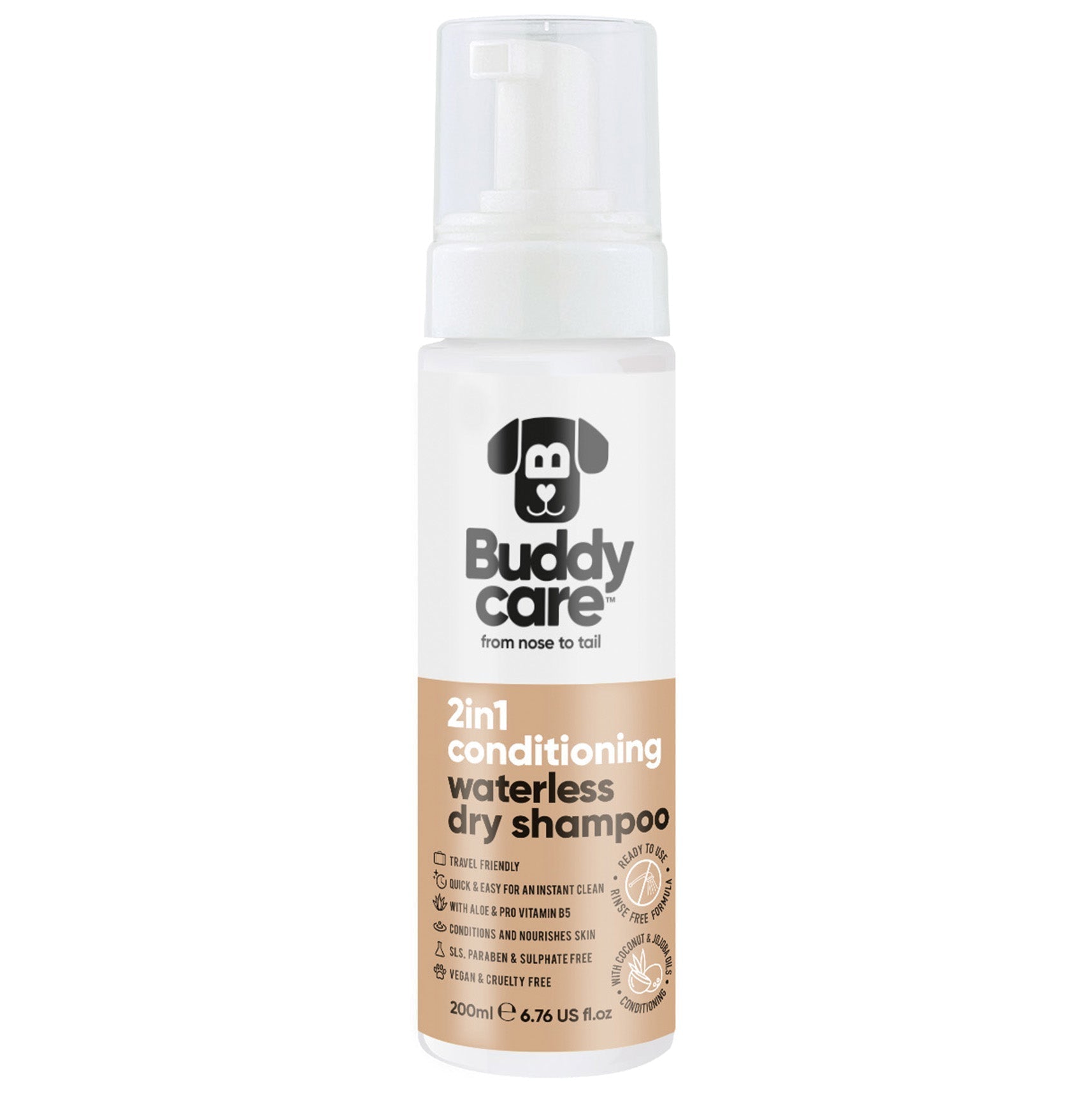 2in1 Conditioning Waterless Dry Dog Shampoo - PET Buddy'sPet Shampoo & Conditioner