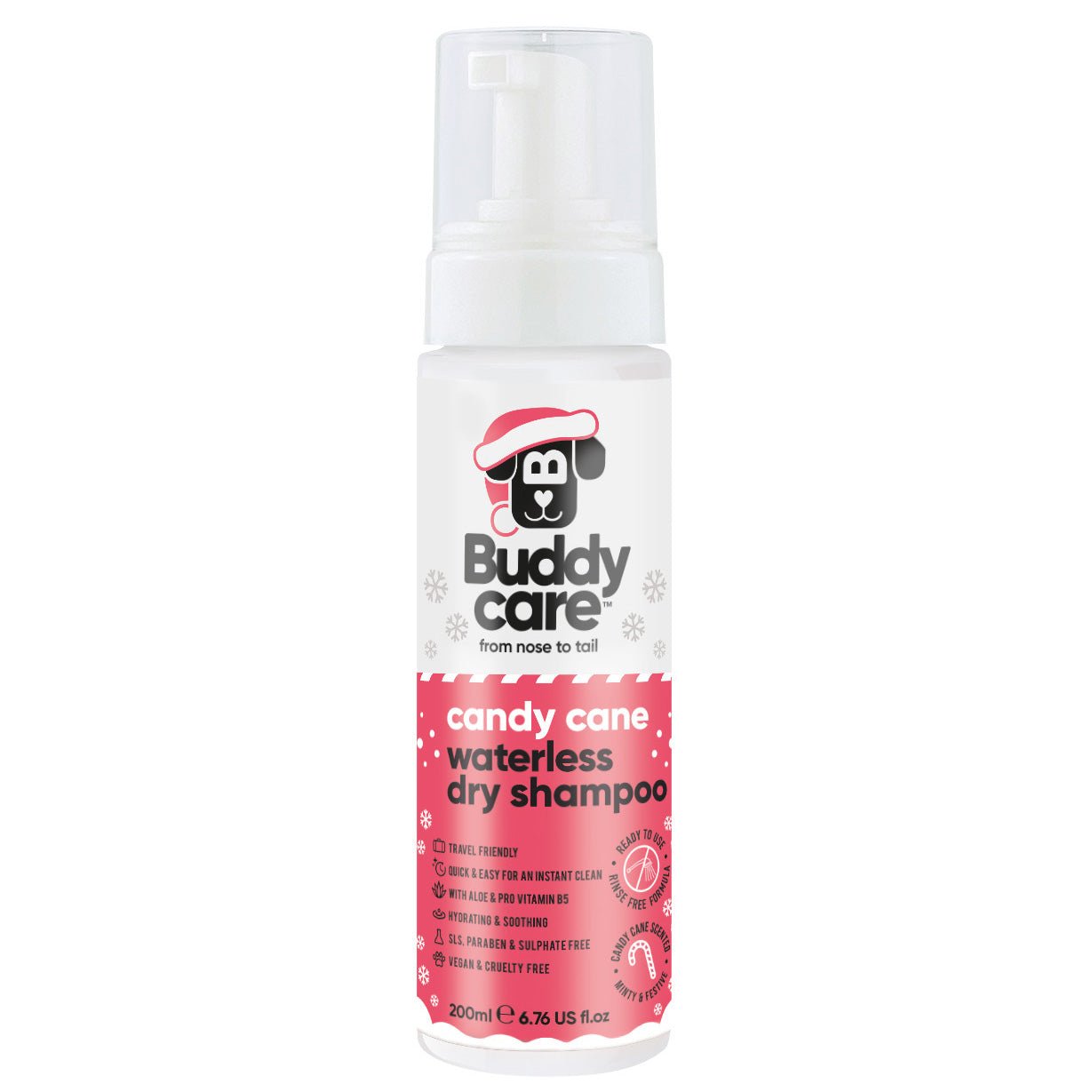Candy Cane Waterless Dry Dog Shampoo - PET Buddy'sPet Shampoo & Conditioner