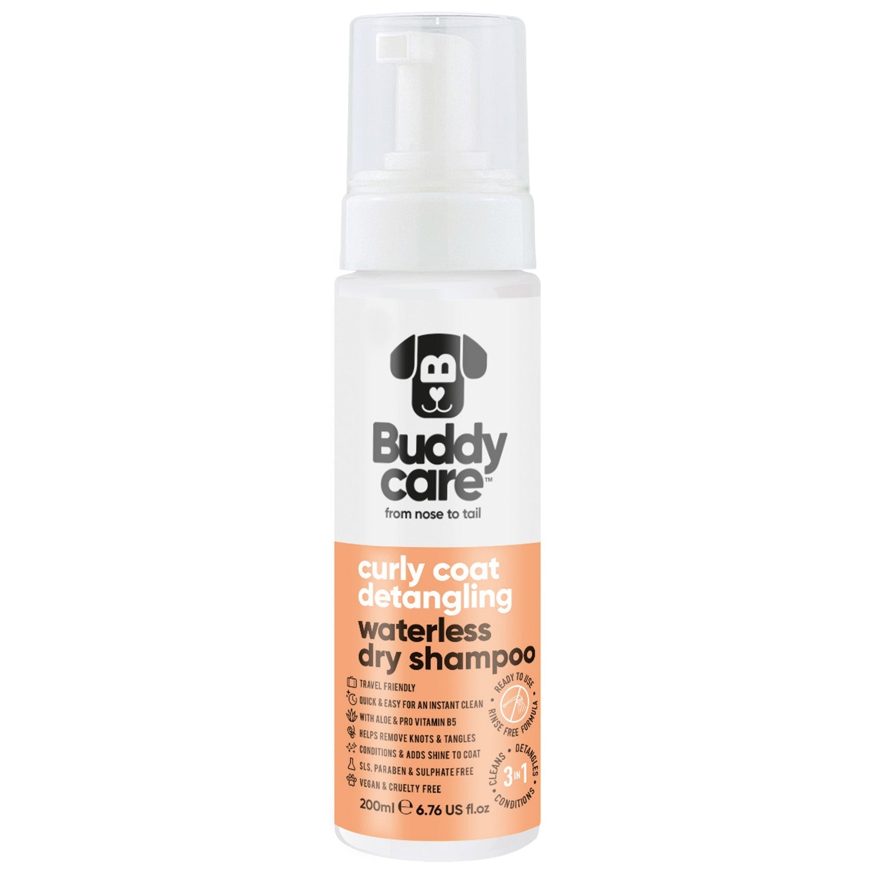 Curly Coat Detangling Waterless Dry Dog Shampoo - PET Buddy'sPet Shampoo & Conditioner
