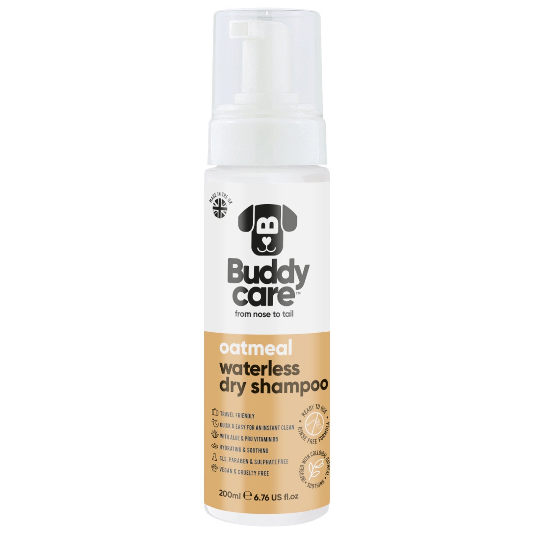 Oatmeal Waterless Dry Dog Shampoo - PET Buddy'sPet Shampoo & Conditioner