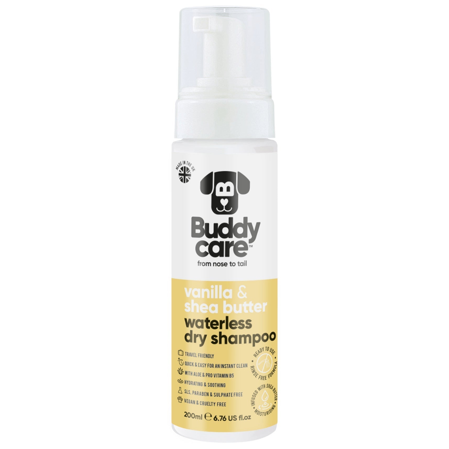 Vanilla & Shea Butter Waterless Dry Dog Shampoo - PET Buddy'sPet Shampoo & Conditioner